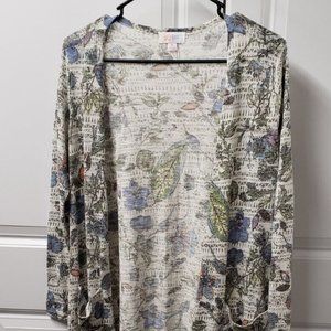 Lularoe Women's Cardigan Sweater  Size: Medium  Open Front  Pockets  Floral